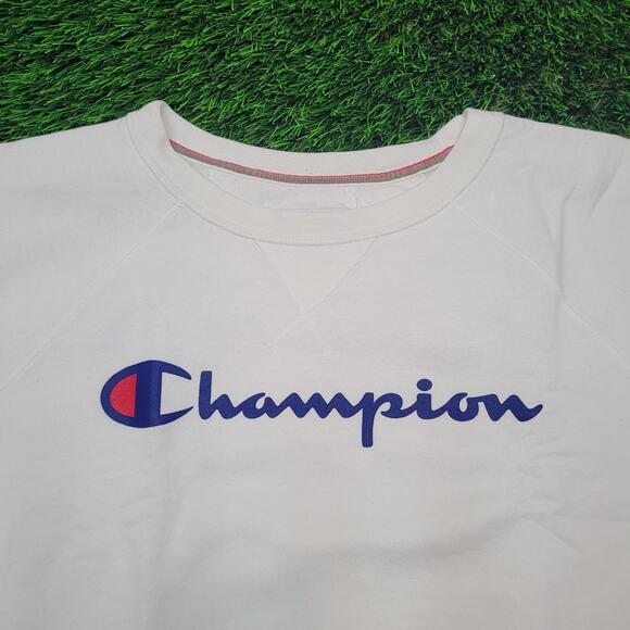 Champion Script Logo Sweatshirt Mens Medium (Tagged Large) Y2K Style - Picture 2 of 5